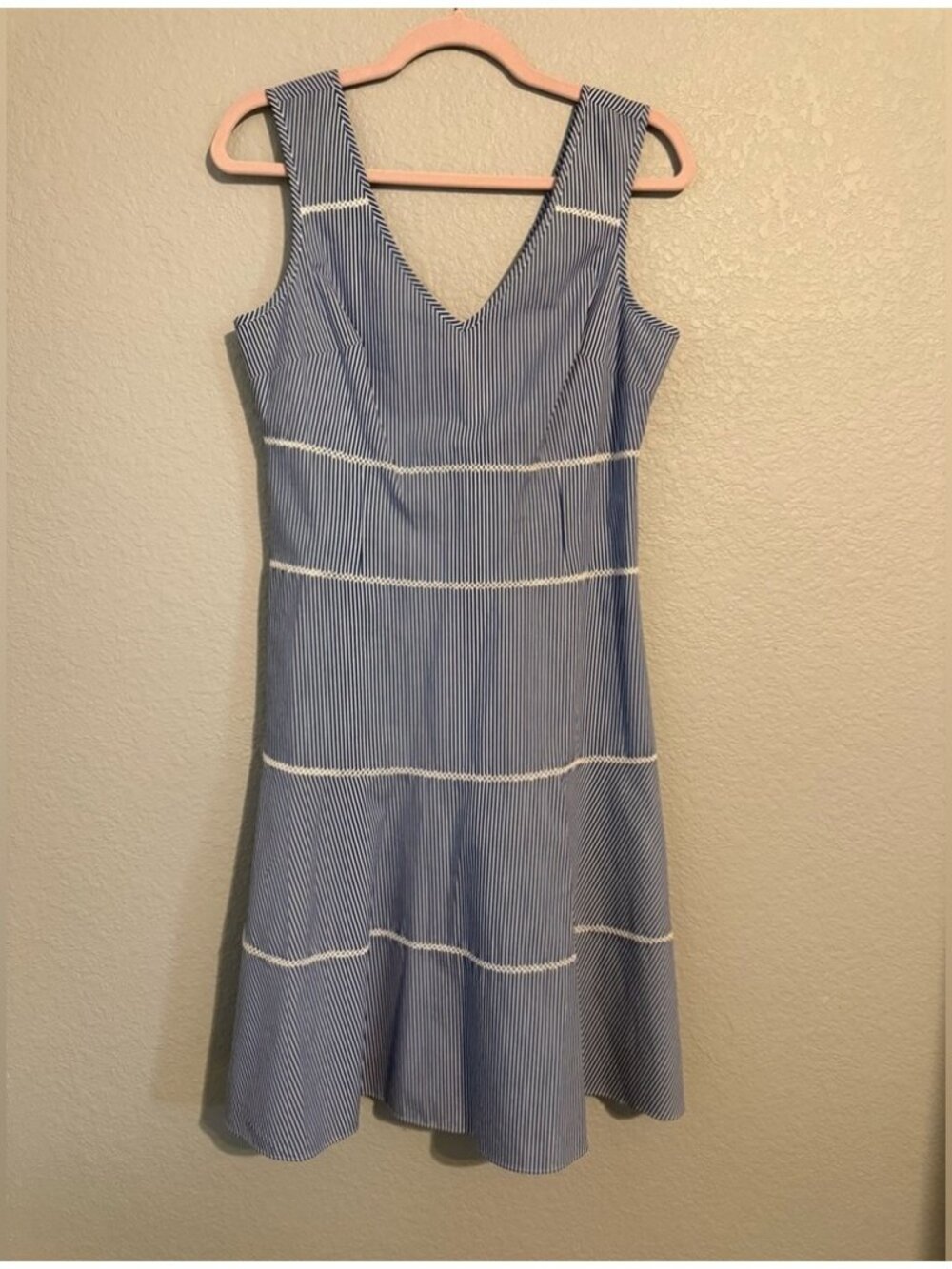 Blue and White Striped Mini Dress. Size 6. Such a cute stylish dress.